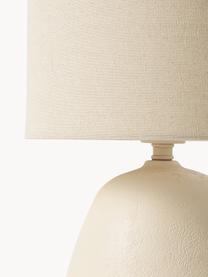 Keramische tafellamp Eileen, Lampenkap: linnen (100 % polyester), Lampvoet: keramiek, Lichtbeige, mat, B 26 x H 35 cm