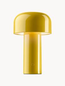 Kleine mobile LED-Tischlampe Bellhop, dimmbar, Kunststoff, Zitronengelb, glänzend, Ø 13 x H 20 cm