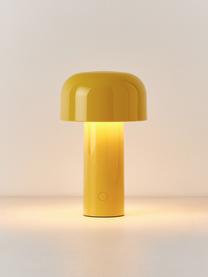 Kleine mobile LED-Tischlampe Bellhop, dimmbar, Kunststoff, Zitronengelb, glänzend, Ø 13 x H 20 cm