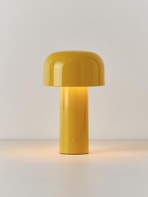 Kleine mobile LED-Tischlampe Bellhop, dimmbar, Kunststoff, Zitronengelb, glänzend, Ø 13 x H 20 cm