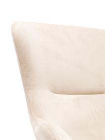 Samt-Schaukelstuhl Oslo in Creme, Bezug: Polyestersamt, Beine: Stahl, pulverbeschichtet, Korpus: Stahl, Samt Creme, B 76 x T 103 cm