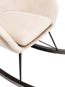 Fluwelen schommelstoel Oslo in crèmekleur, Bekleding: polyester-velours, Poten: gepoedercoat staal, Frame: staal, Fluweel crèmekleurig, B 76 x D 103 cm