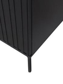 Schrank Avourio mit geriffelter Front aus Kiefernholz, Korpus: Kiefernholz, FSC-zertifiz, Füße: Metall, beschichtet, Schwarz, B 60 x H 210 cm