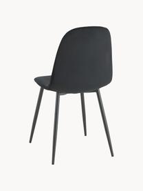 Kulatý jídelní stůl se sametovými židlemi Gilda, Ø 110 cm, Černá, světlé dřevo, Ø 110 cm, V 75 cm