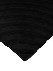 Zamatový poťah na vankúš so štruktúrovaným povrchom Lucie, 100 % zamat (polyester), Čierna, Š 45 x D 45 cm