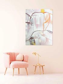 Ręcznie malowany obraz na płótnie Pastel, Stelaż: drewno sosnowe, Jasny różowy, lawendowy, wielobarwny, S 90 x W 120 cm
