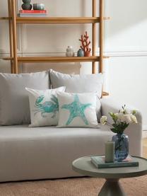 Poszewka na poduszkę Korallion, 100% bawełna, Niebieski, biały, S 40 x D 40 cm
