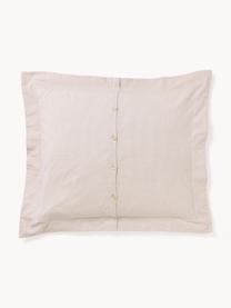 Flanellen kussenhoes Laia met bies, Weeftechniek: flanel, Lichtbeige, B 60 x L 70 cm