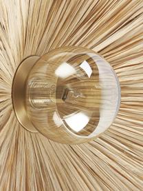 Design Wandleuchte Zailo, Lampenschirm: Glas, Dekor: Bastgras, Goldfarben, Ø 35 x H 14 cm