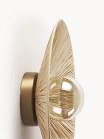 Design Wandleuchte Zailo, Lampenschirm: Glas, Dekor: Bastgras, Goldfarben, Ø 35 x H 14 cm