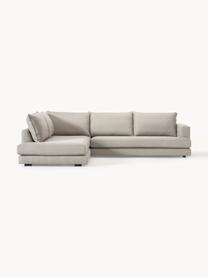 Ecksofa Tribeca, Bezug: 100 % Polyester Der hochw, Gestell: Massives Kiefernholz, Füße: Massives Buchenholz, lack, Webstoff Hellgrau, B 315 x T 228 cm, Eckteil links