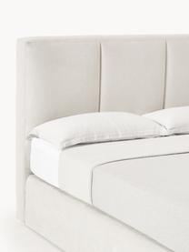 Boxspringbett Oberon, Matratze: 5-Zonen-Taschenfederkern, Füße: Kunststoff Dieses Produkt, Webstoff Hellbeige, B 160 x L 200 cm, Härtegrad H2