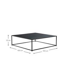 Grande table basse en métal noir Tikota, Métal, revêtement par poudre, Noir, larg. 100 x haut. 32 cm