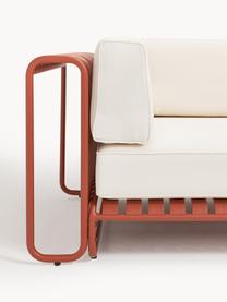 Modulo angolare da giardino Caio, Rivestimento: 100% poliestere Con 20.00, Struttura: alluminio, Bianco latte, terracotta, Larg. 115 x Prof. 115 cm, parte angolare a sinistra