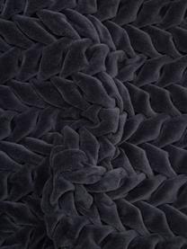 Samt-Kissen Smock in Dunkelgrau mit geraffter Oberfläche, mit Inlett, Bezug: 100% Baumwollsamt, Dunkelgrau, 30 x 50 cm
