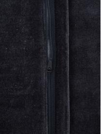 Coussin rectangulaire velours gris foncé Smock, Gris foncé, larg. 30 x long. 50 cm