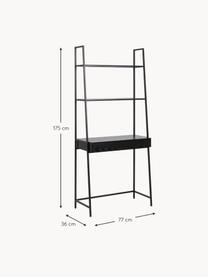 Metall-Schreibtisch Seaford, Tischplatte: Mitteldichte Holzfaserpla, Gestell: Metall, pulverbeschichtet, Schwarz, B 77 x T 36 cm