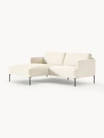 Kleines Ecksofa Fluente, Bezug: 100 % Polyester Der strap, Gestell: Massives Kiefernholz, Bir, Webstoff Off White, B 198 x T 152 cm, Eckteil links