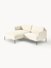 Kleines Ecksofa Fluente, Bezug: 100 % Polyester Der strap, Gestell: Massives Kiefernholz, Bir, Webstoff Off White, B 198 x T 152 cm, Eckteil links