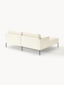 Kleines Ecksofa Fluente, Bezug: 100 % Polyester Der strap, Gestell: Massives Kiefernholz, Bir, Füße: Metall, pulverbeschichtet, Webstoff Off White, B 198 x T 152 cm, Eckteil links