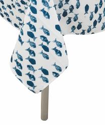 Tafelkleed Fishbone, Polyester, Wit, blauw, Voor 6 - 8 personen (B 140 x L 240 cm)