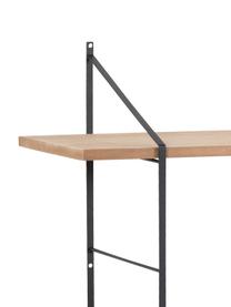 Scaffale da parete con struttura in metallo Belfast, Struttura: metallo verniciato a polv, Ripiani: legno di paulownia vernic, Legno di paulownia, verniciato, Larg. 76 x Alt. 63 cm