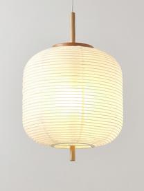 Lampa wisząca z papieru ryżowego Misaki, Biały, jasne drewno naturalne, Ø 35 x W 63 cm