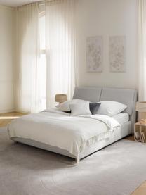 Čalúnená posteľ Laura, Svetlosivá, dubové drevo, Š 140 x D 200 cm