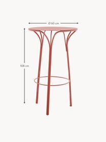 Kulatý zahradní barový stůl Hiray, Ø 60 cm, Pozinkovaná lakovaná ocel, Rezavě červená, Ø 60 cm