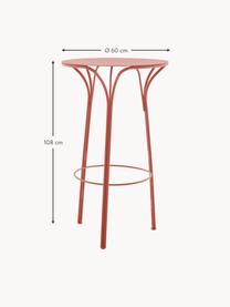 Mesa alta redonda para exterior Hiray, Ø 60 cm, Acero galvanizado pintado, Rojo cobrizo, Ø 60 cm