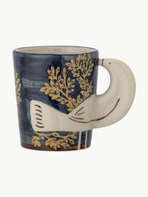 Handgefertigte Tasse Hezha, Steingut, Beige, Graublau, Brauntöne, Ø 8 x H 9 cm, 260 ml