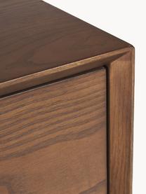 Nachttisch Noel aus Eschenholzfurnier, Korpus: Mitteldichteholzfaserplat, Dunkles Holz, B 45 x H 50 cm