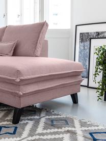 Divano letto angolare in tessuto rosa cipria con contenitore Charming Charlie, Rivestimento: 100% poliestere con sensa, Struttura: legno, truciolato, Rosa cipria, Larg. 302 x Prof. 200 cm