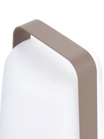 Mobile Dimmbare Aussentischlampe Balad, 3 Stück, Lampenschirm: Polyethylen, Griff: Aluminium, lackiert, Muskatbraun, Ø 10 x H 13 cm