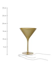 Copas martini de cristal Elements, 6 uds., Cristal recubierto, Dorado, Ø 12 x Al 17 cm, 240 ml