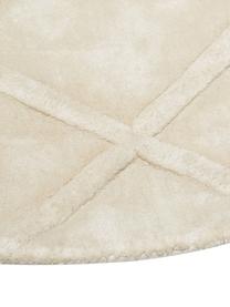 Tapis rond blanc crème viscose Shiny, Crème, Ø 120 cm (taille S)