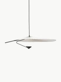 Lampada a sospensione grande a LED con luce regolabile Liris, Paralume: lamina in PVC con tessuto, Nero, bianco, Larg. 87 x Alt. 24 cm