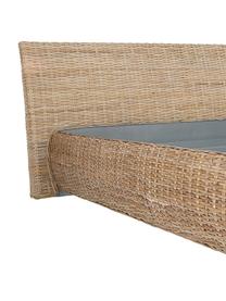 Rotan bed Kubu met hoofdeinde, Frame: rotan, getint, Rotankleurig, 160 x 200 cm