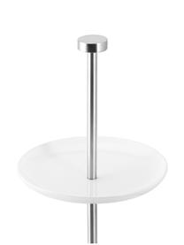 Keramik Etagere Karo, Ø 30 cm, Keramik, Metall, Weiß, Ø 30 x H 47 cm