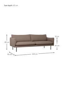 Sofá Fluente (3 plazas), Tapizado: poliéster Alta resistenci, Estructura: madera de pino maciza., Patas: metal con pintura en polv, Tejido greige, An 220 x F 95 cm
