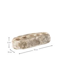 Waxinelichthouder Salt uit zoutsteen, Zoutrots, Grijs, beige, B 33 cm x H 6 cm