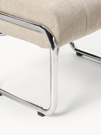 Polstrovaná stolička Marcel, Světle béžová, stříbrná, Š 50 cm, V 43 cm