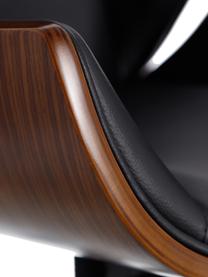 Silla giratoria de oficina Dingo, regulable en altura, Tapizado: cuero sintético (poliuret, Estructura: aglomerado, Patas: metal, Ruedas: plástico, Negro, marrón, An 66 x F 65