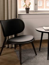 Ręcznie wykonany fotel wypoczynkowy ze skóry Rocker, Stelaż: drewno dębowe Ten produkt, Czarny, ciemne drewno dębowe, S 65 x G 69 cm