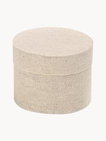 Geschenkbox Round , Baumwolle, Beige, Ø 10 x H 9 cm