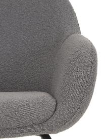 Fauteuil cocktail gris Jana, Peluche gris