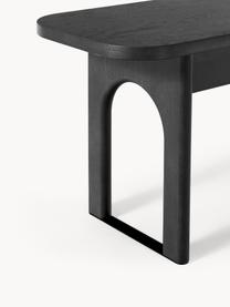 Holz-Sitzbank Apollo, verschiedene Größen, Sitzfläche: Spanplatte mit Eichenholz, Beine: Eichenholz, lackiert Dies, Eichenholz, schwarz lackiert, B 180 x T 37 cm
