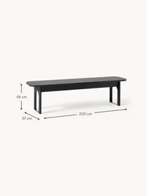 Banc Apollo, tailles variées, Chêne noir laqué, larg. 180 x prof. 37 cm