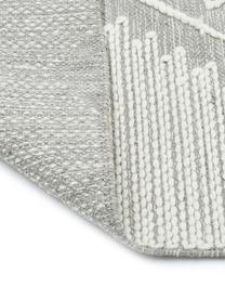 Ręcznie tkany dywan z niskim stosem Karola, Szary, kremowobiały, S 120 x D 180 cm