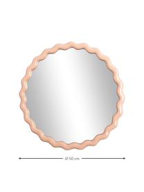 Miroir mural rond beige Zigzag, Beige pastel, Ø 50 cm